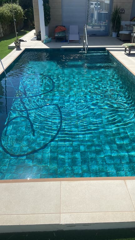 Pool water cleaned and clear