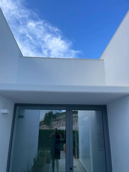 Exterior ledge cleaned, bright and white