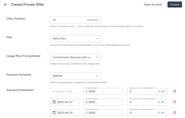 Prepay Example