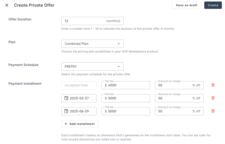 Prepay Example