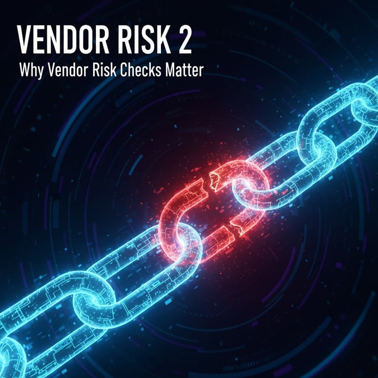Illustration of a digital supply chain with one weak link glowing red