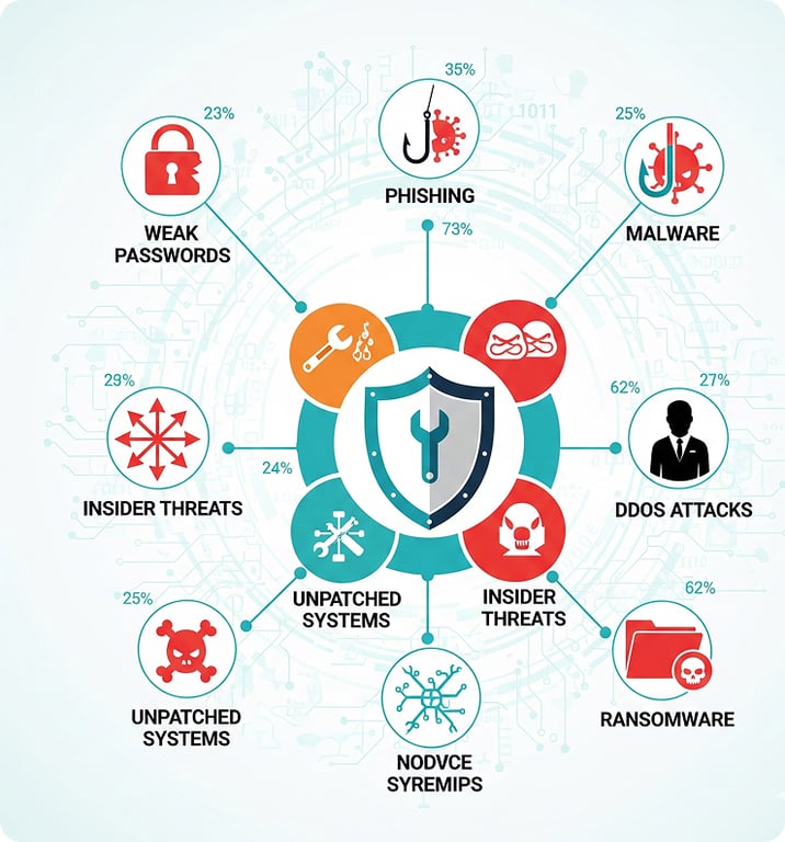 Cybersecurity network illustration