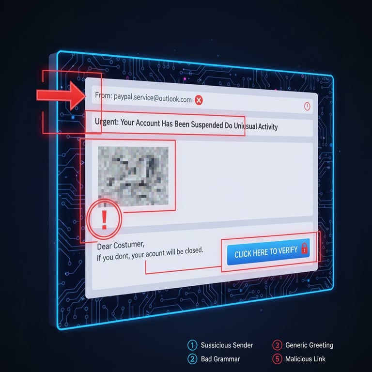 Sample suspicious email screenshot