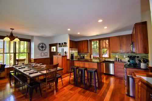 Dining and gourmet kitchen