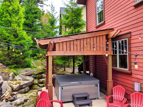Covered Hot Tub on Back Porch