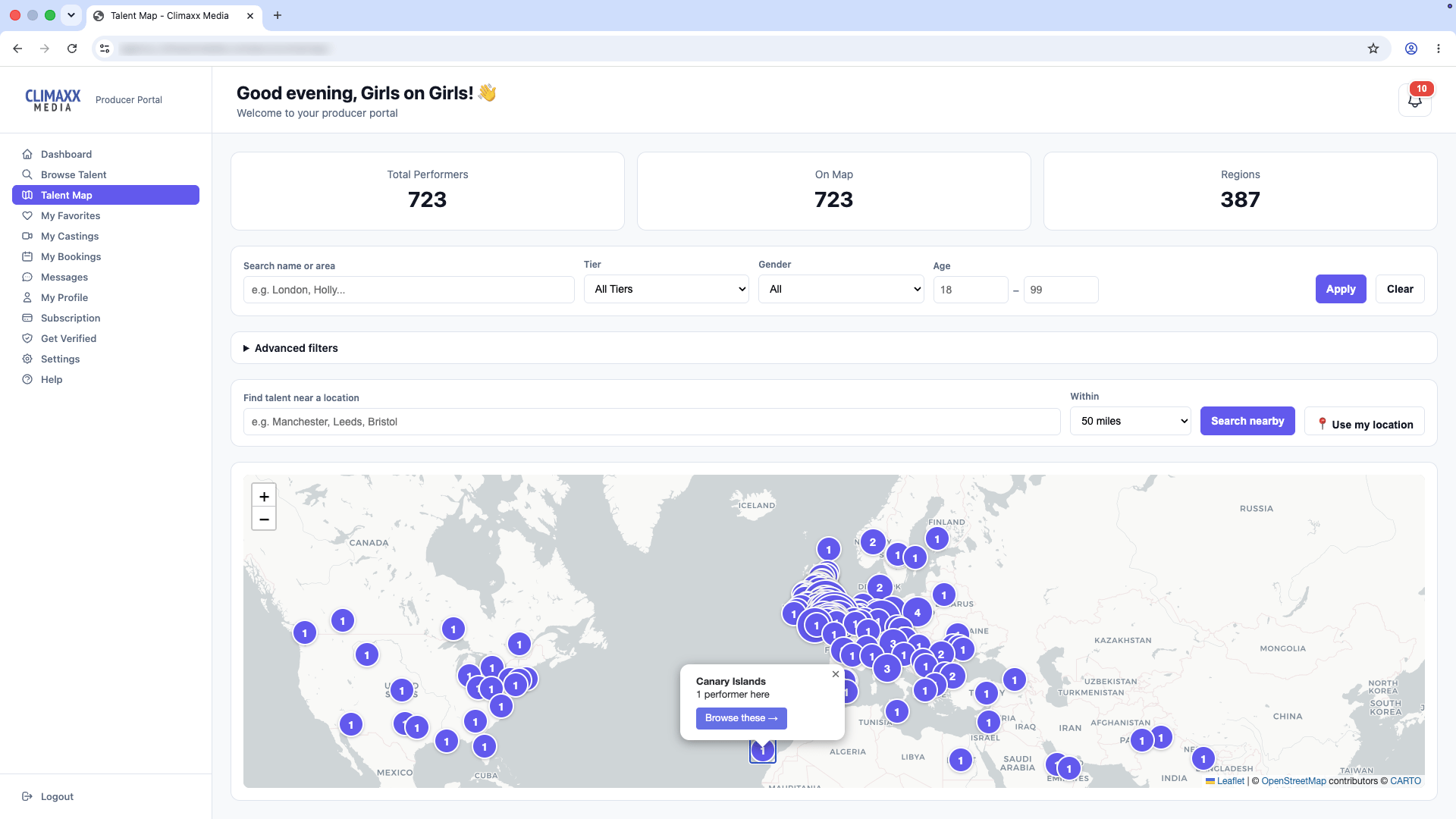 The talent map
