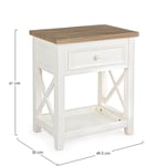 Noční stolek elvia bílý 49.5 x 61 cm