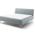 Čalouněná postel deria s úložným prostorem 160 x 200 cm světle modrá