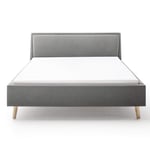 Čalouněná postel deria 140 x 200 cm světle šedá