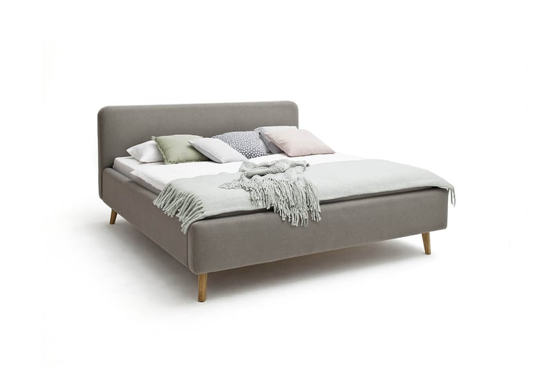 Postel taupe s úložným prostorem 180 x 200 cm šedohnědá