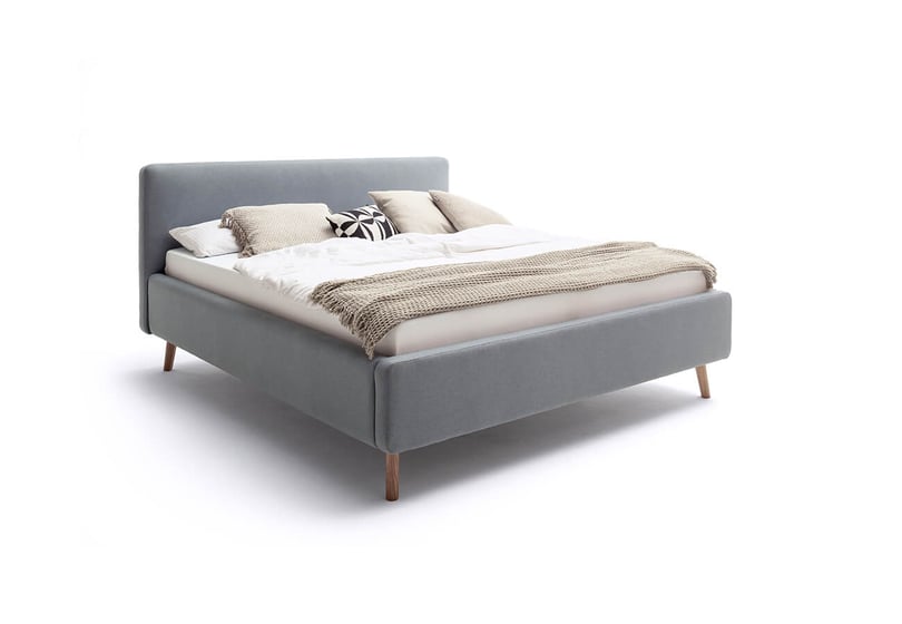 Postel taupe s úložným prostorem 180 x 200 cm modrá
