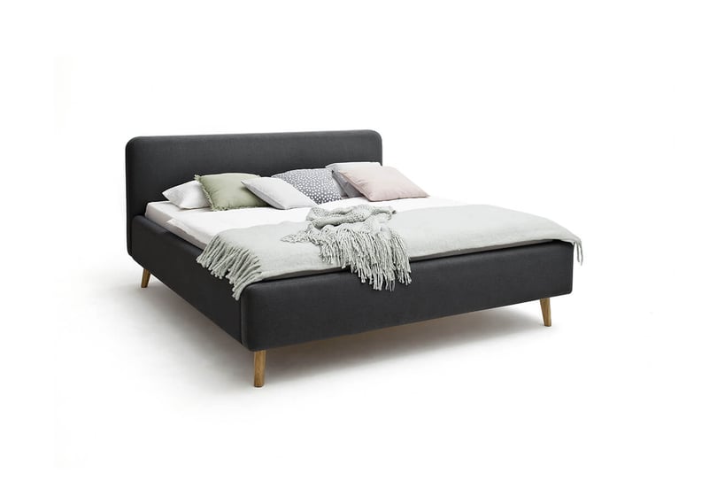 Postel taupe s úložným prostorem 160 x 200 cm tmavě šedá