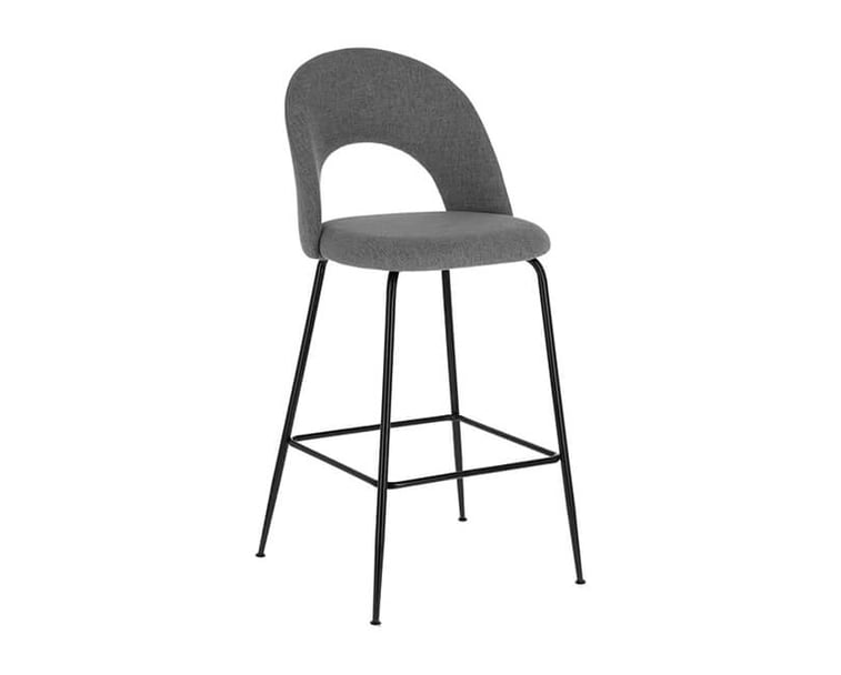 BAROVÁ ŽIDLE MAHALIA 63 CM SVĚTLE ŠEDÁ