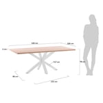 JÍDELNÍ STŮL ARYA TABLE 160 X 100 cm PŘÍRODNÍ, BÍLÝ