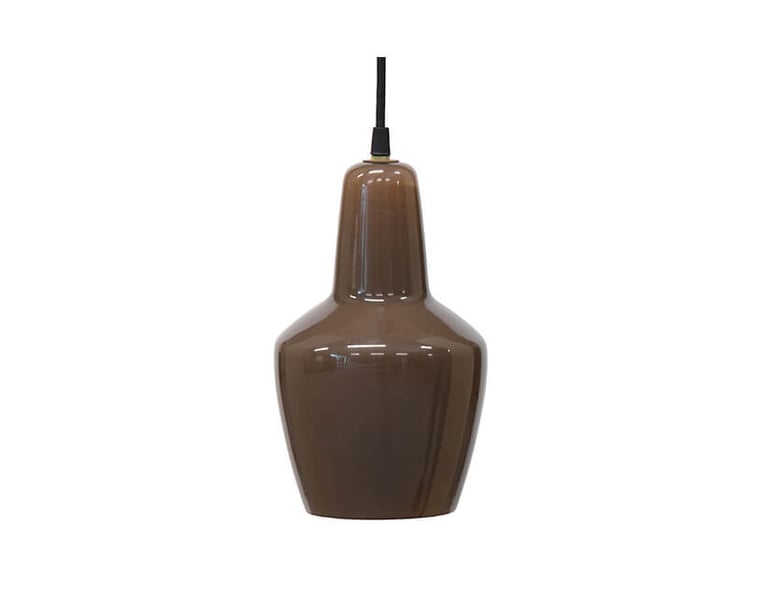 Poškozeno: KERAMICKÁ LAMPA POTTERY KÁVOVÁ