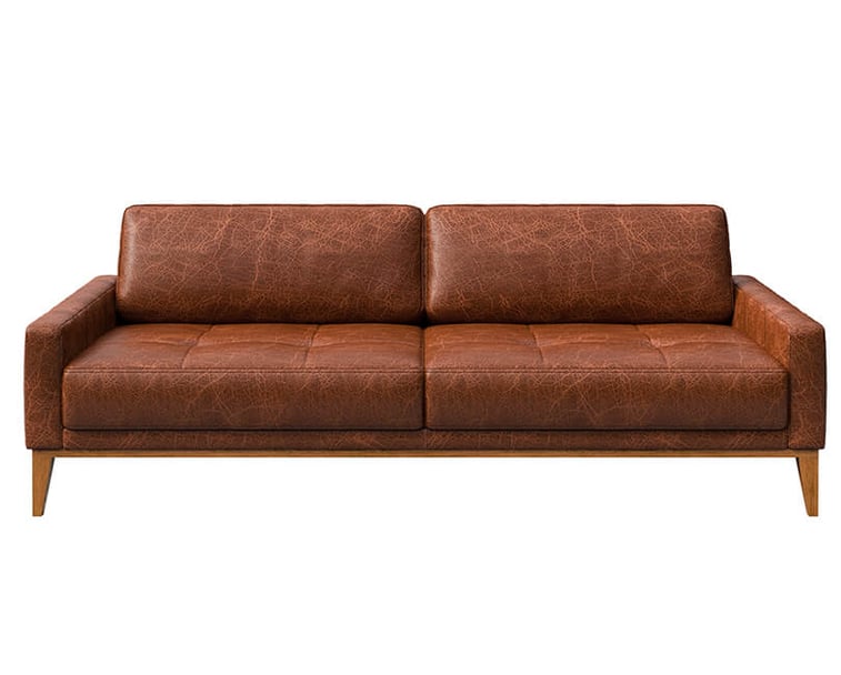 Pohovka třímístná musso tufted 211 cm cognac