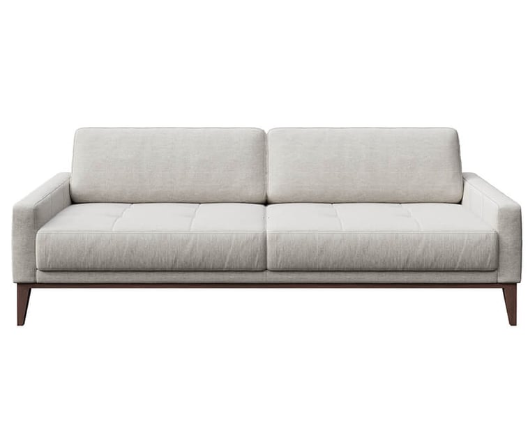 POHOVKA TŘÍMÍSTNÁ MUSSO TUFTED 211 CM SVĚTLE ŠEDÁ