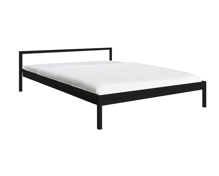 Postel stahl 180 × 200 cm černá