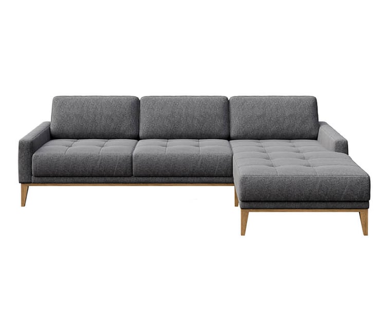 Rohová pohovka musso tufted 248 cm tmavě šedá pravá
