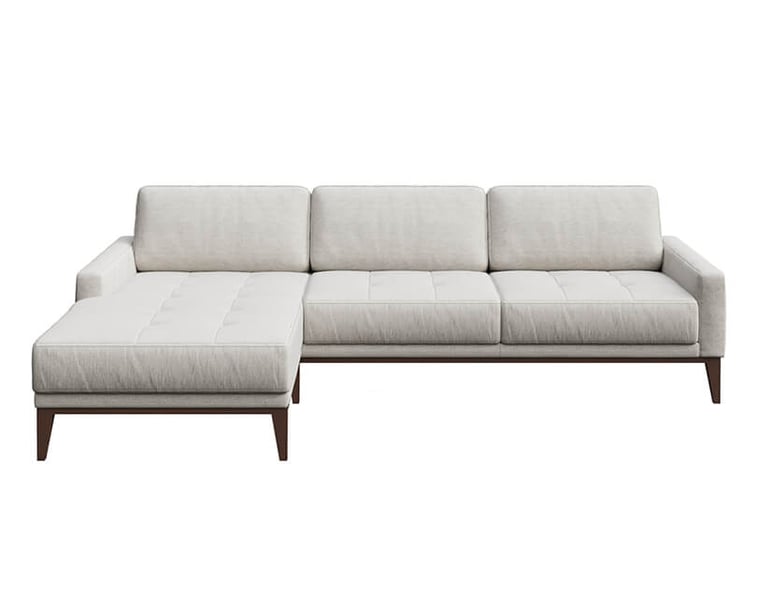 ROHOVÁ POHOVKA MUSSO TUFTED 248 CM SVĚTLE ŠEDÁ LEVÁ