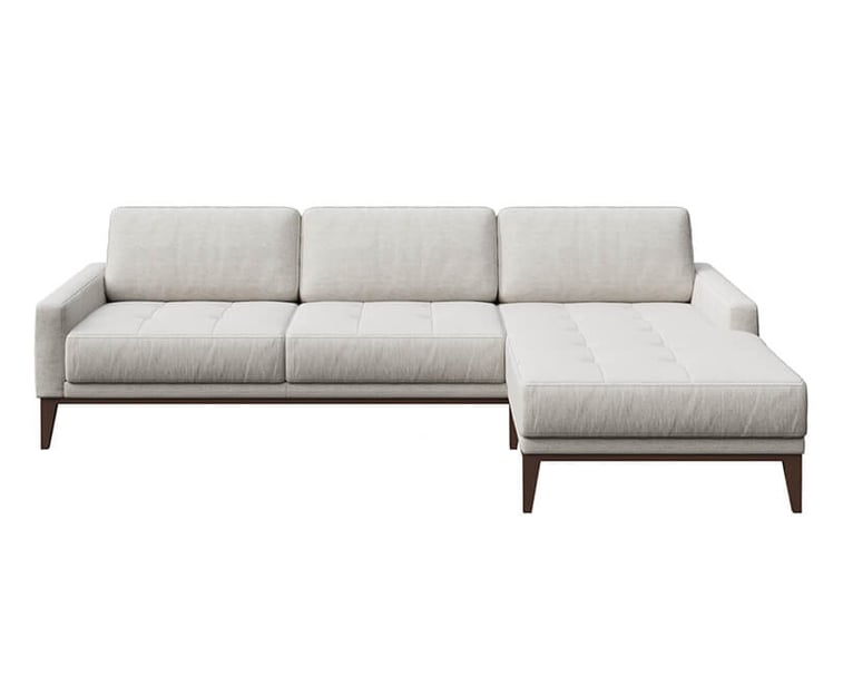ROHOVÁ POHOVKA MUSSO TUFTED 248 CM SVĚTLE ŠEDÁ PRAVÁ