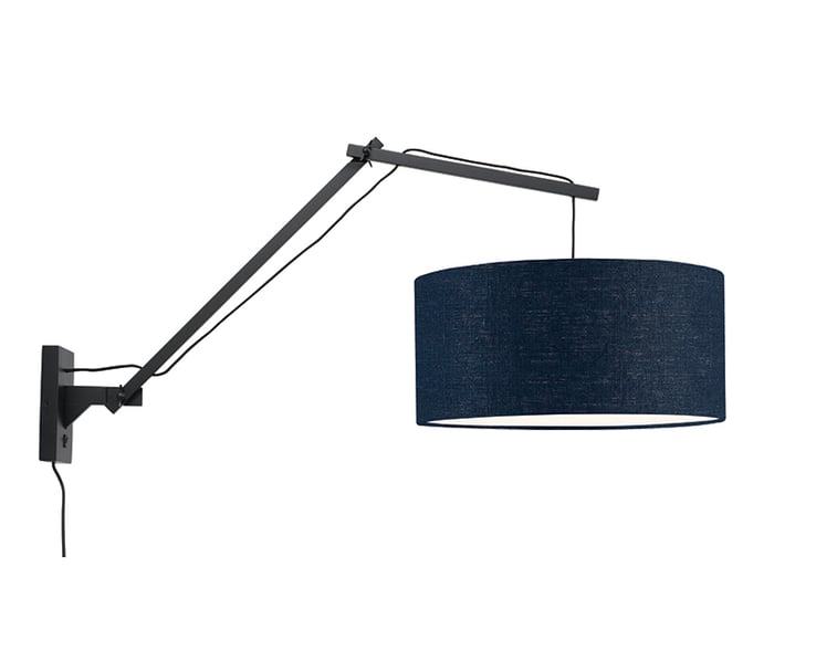 NÁSTĚNNÁ LAMPA ANDES BAMBUS L MODRÁ