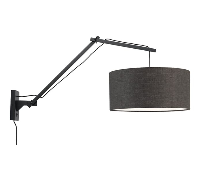 NÁSTĚNNÁ LAMPA ANDES BAMBUS L TMAVĚ ŠEDÁ