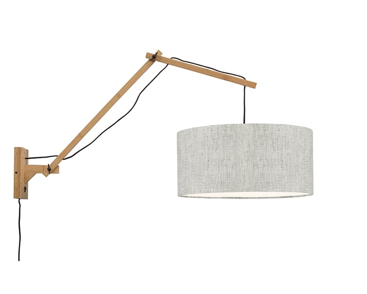 NÁSTĚNNÁ LAMPA ANDES BAMBUS L PŘÍRODNÍ, SVĚTLE BÉŽOVÁ