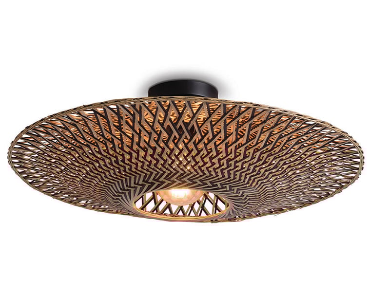 STROPNÍ LAMPA BALI M PŘÍRODNÍ, ČERNÁ