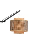 NÁSTĚNNÁ LAMPA BHUTAN S 40 X 34 ČERNÁ, PŘÍRODNÍ