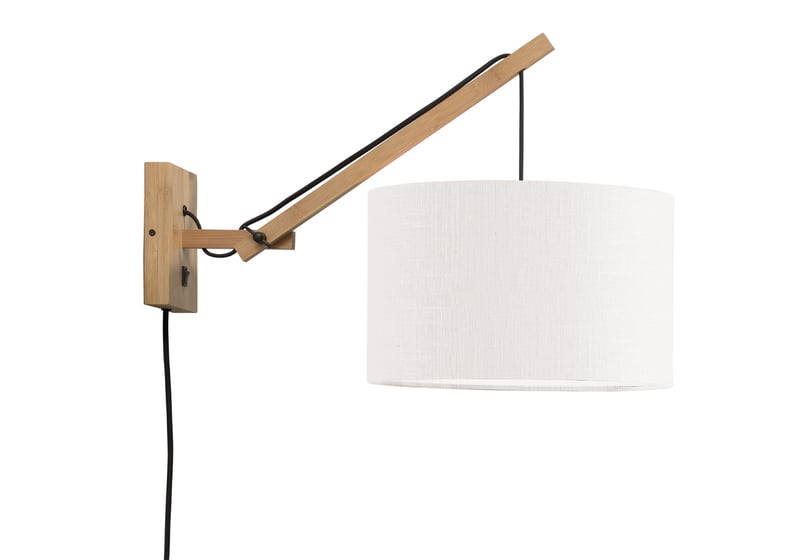 NÁSTĚNNÁ LAMPA ANDES BAMBUS S PŘÍRODNÍ, BÍLÁ