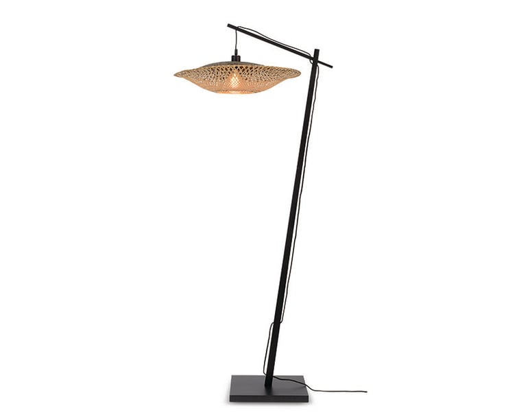 Stojací  LAMPA KALIMANTAN ČERNÁ, PŘÍRODNÍ
