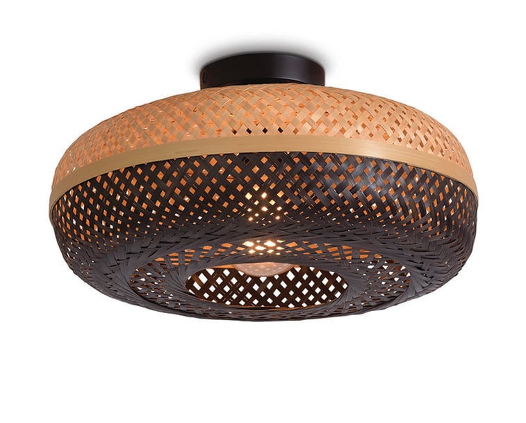 STROPNÍ LAMPA PALAWAN S PŘÍRODNÍ, ČERNÁ