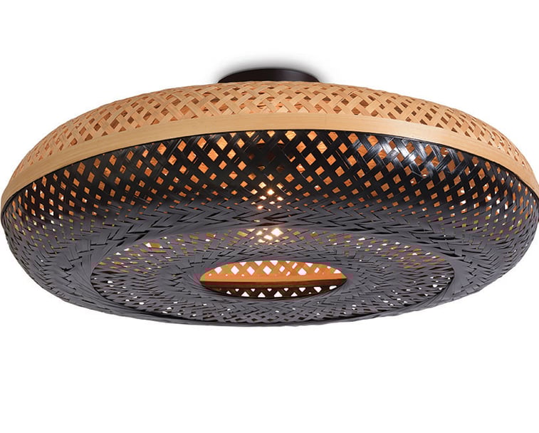 STROPNÍ LAMPA PALAWAN L PŘÍRODNÍ, ČERNÁ