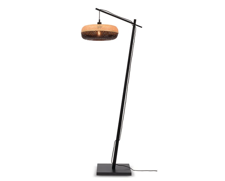 Stojací  LAMPA PALAWAN ČERNÁ, PŘÍRODNÍ