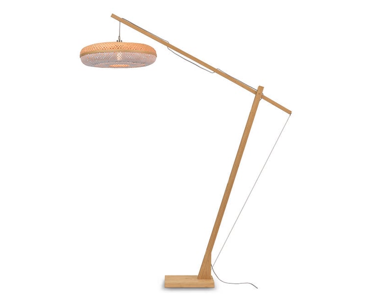 Stojací  LAMPA PALAWAN L PŘÍRODNÍ, BÍLÁ