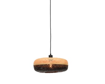 ZÁVĚSNÁ LAMPA PALAWAN S PŘÍRODNÍ, ČERNÁ