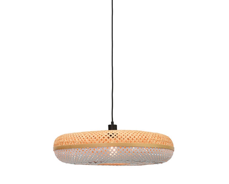ZÁVĚSNÁ LAMPA PALAWAN L PŘÍRODNÍ, BÍLÁ