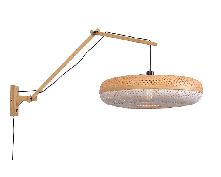 NÁSTĚNNÁ LAMPA PALAWAN PŘÍRODNÍ, BÍLÁ Ø 60 CM
