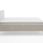 Čalouněná postel taupe 180 x 200 cm manšestr písková