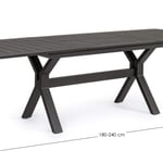 Zahradní rozkládací stůl nekyo 180 (240) x 100 cm černý
