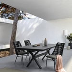 Zahradní rozkládací stůl nekyo 200 (300) x 110 cm černý
