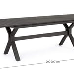 Zahradní rozkládací stůl nekyo 200 (300) x 110 cm černý