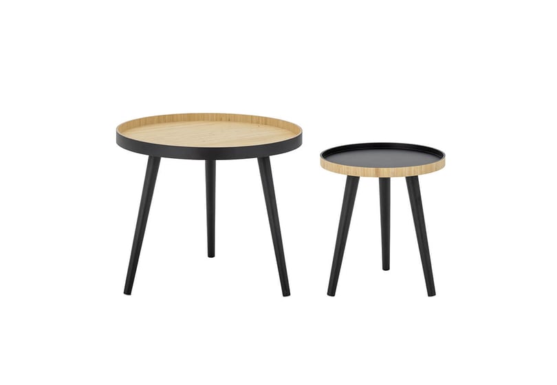 Set dvou konferenčních stolků cappuccino Ø 40 x 43 / Ø 60 x 50 cm černý