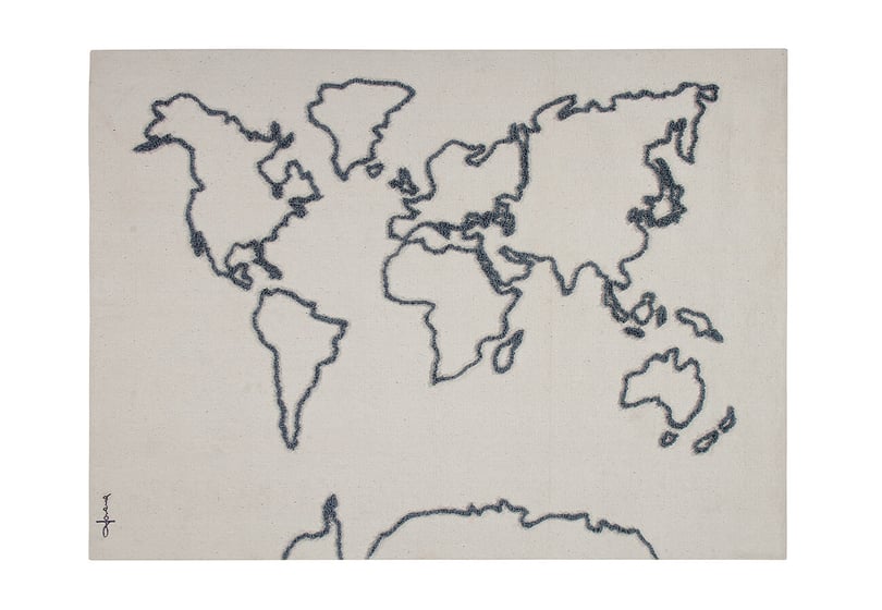 Závěsná plátěná mapa hango béžová