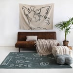 Závěsná plátěná mapa hango béžová