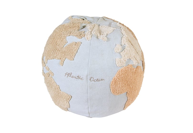Dětský puf zeměkoule worldo modrý