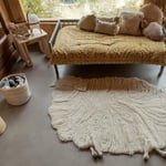 Vlněný koberec peesh 120 x 170 cm bílý