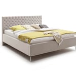 Čalouněná postel oliver s úložným prostorem 160 x 200 cm béžová