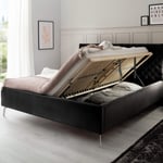 Čalouněná postel oliver s úložným prostorem 180 x 200 cm černá